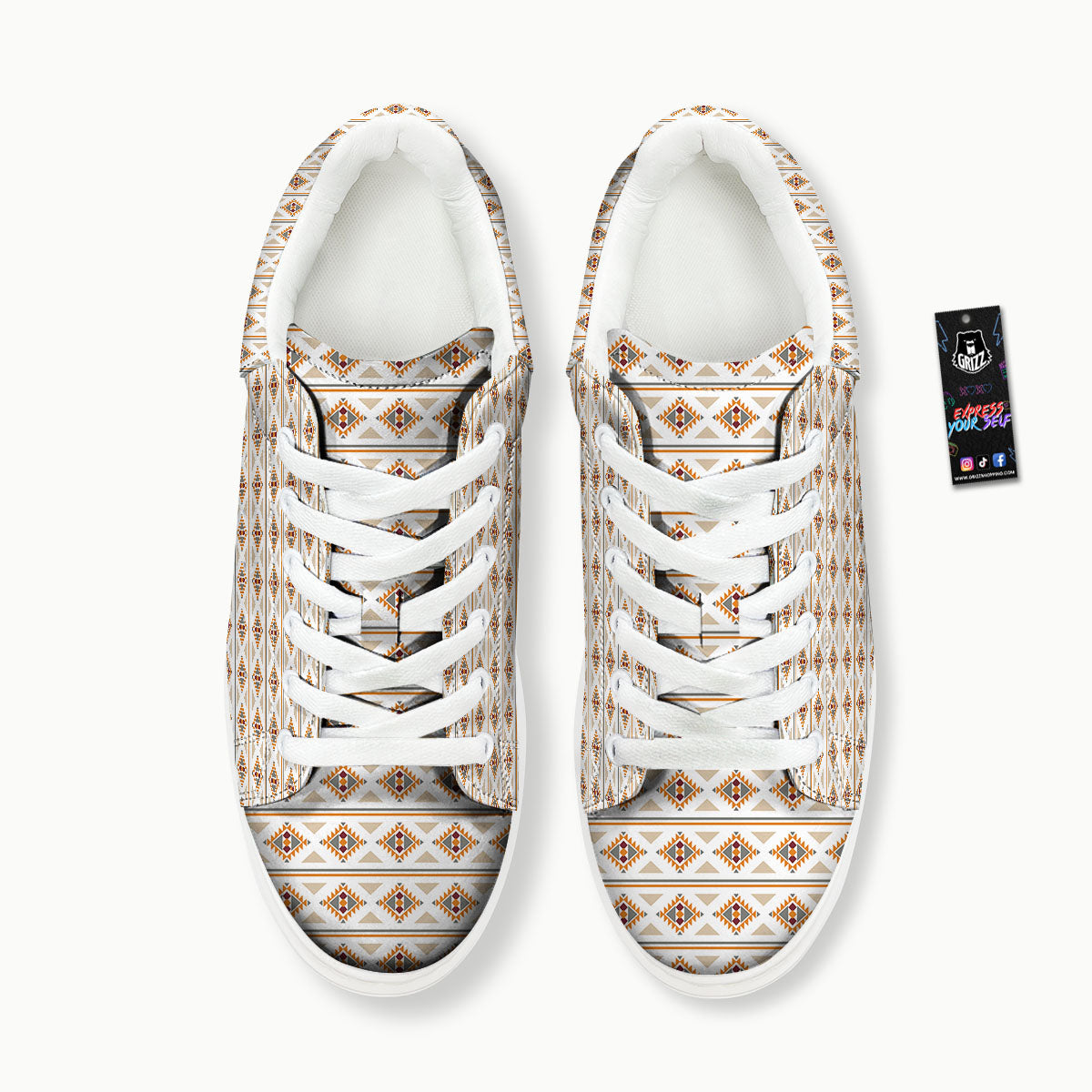 Navajo Ethnic Southwestern Print Pattern Platform Shoes-grizzshop