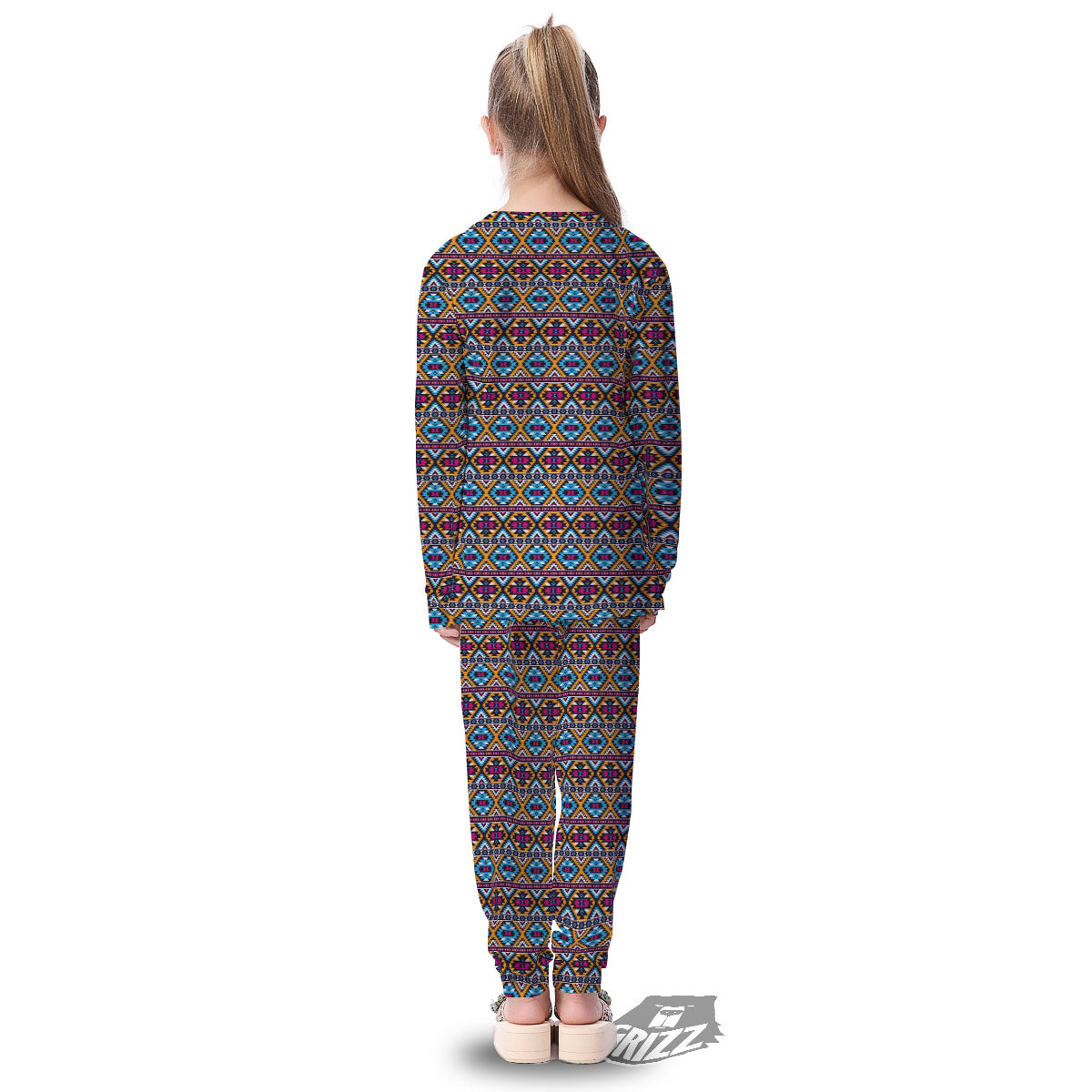 Navajo Geometric Ethnic Print Pattern Kid's Pajamas-grizzshop