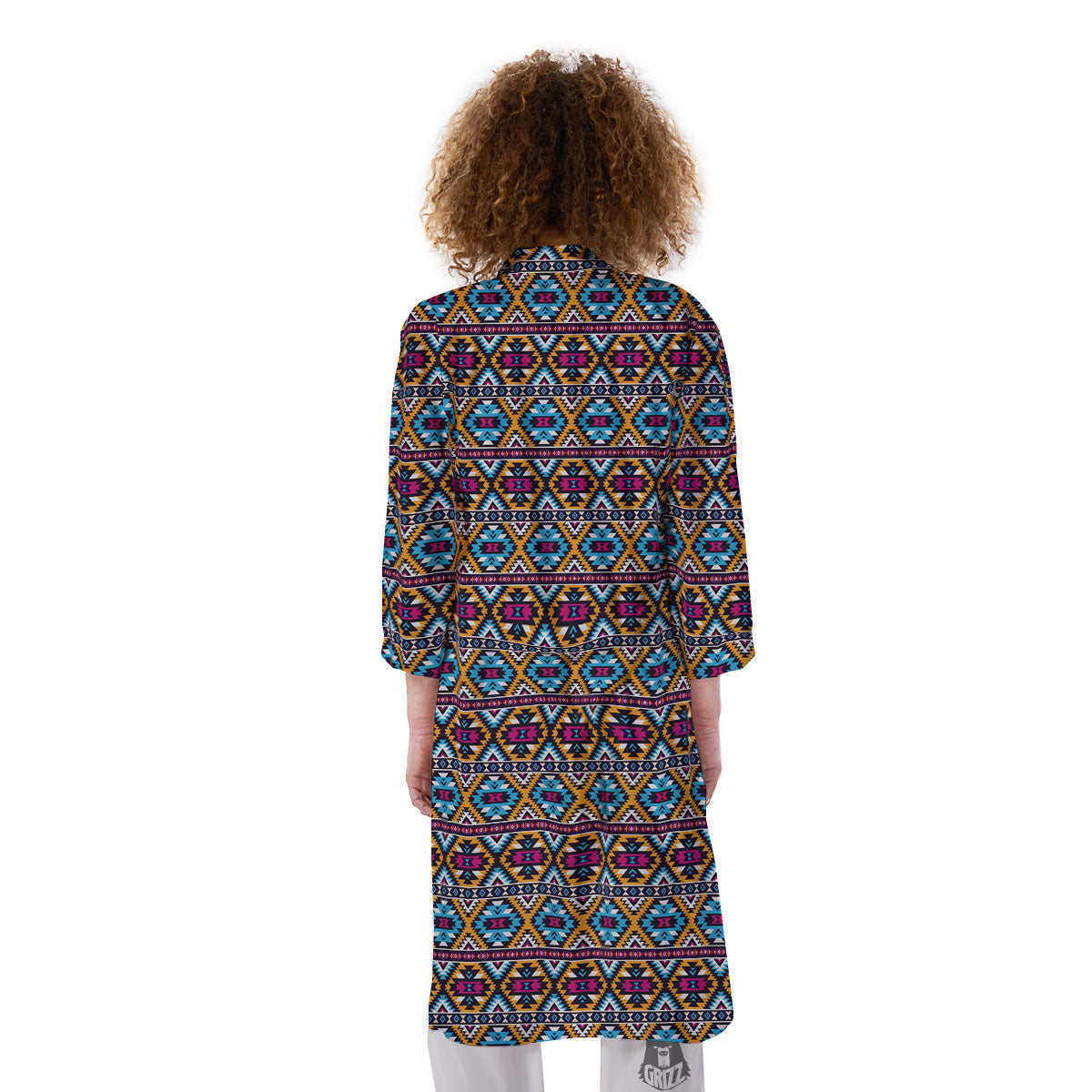 Navajo Geometric Ethnic Print Pattern Kimono-grizzshop