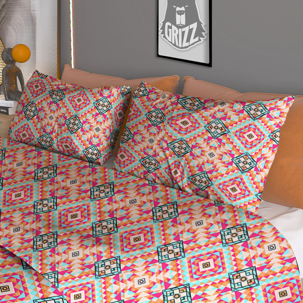 Navajo Geometric Native Print Duvet Cover Bedding Set