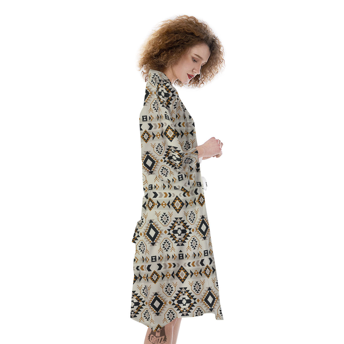 Navajo Geometric Style Print Pattern Kimono-grizzshop