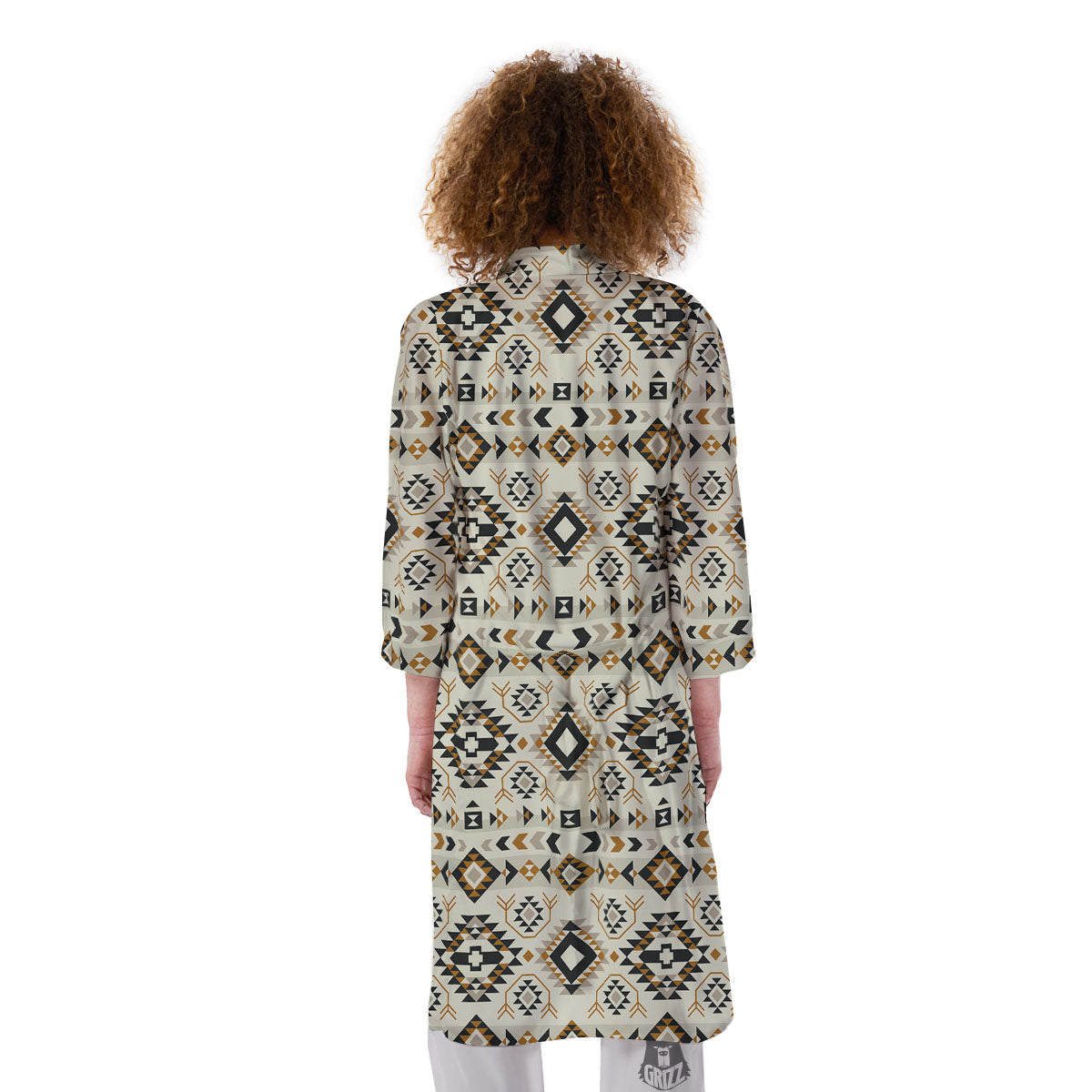 Navajo Geometric Style Print Pattern Kimono-grizzshop