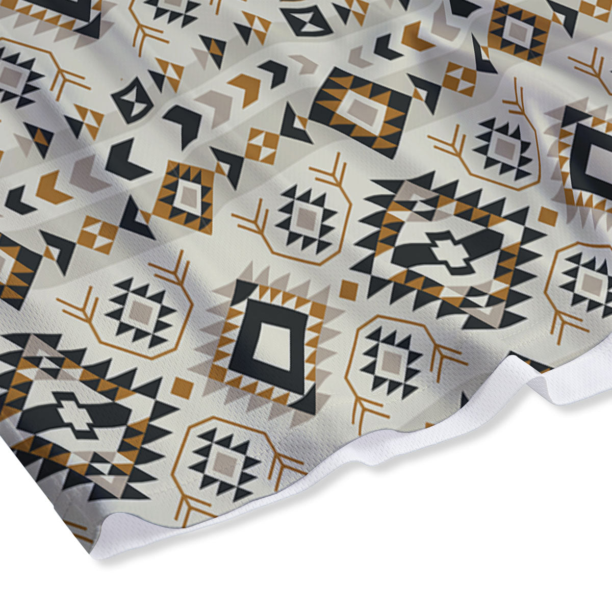 Navajo Geometric Style Print Pattern Mesh Shorts
