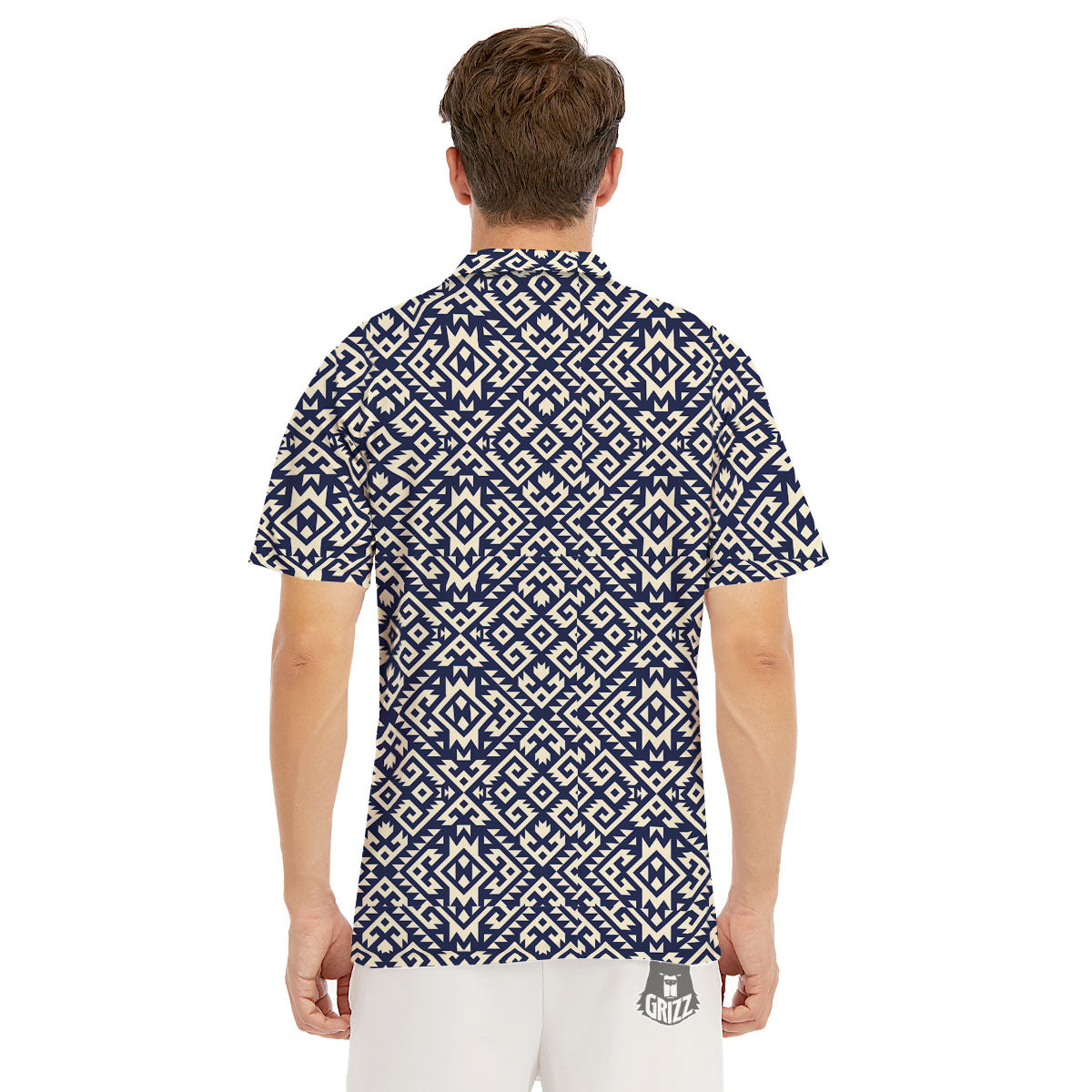 Navajo Native Indian Print Pattern Men's Golf Shirts-grizzshop