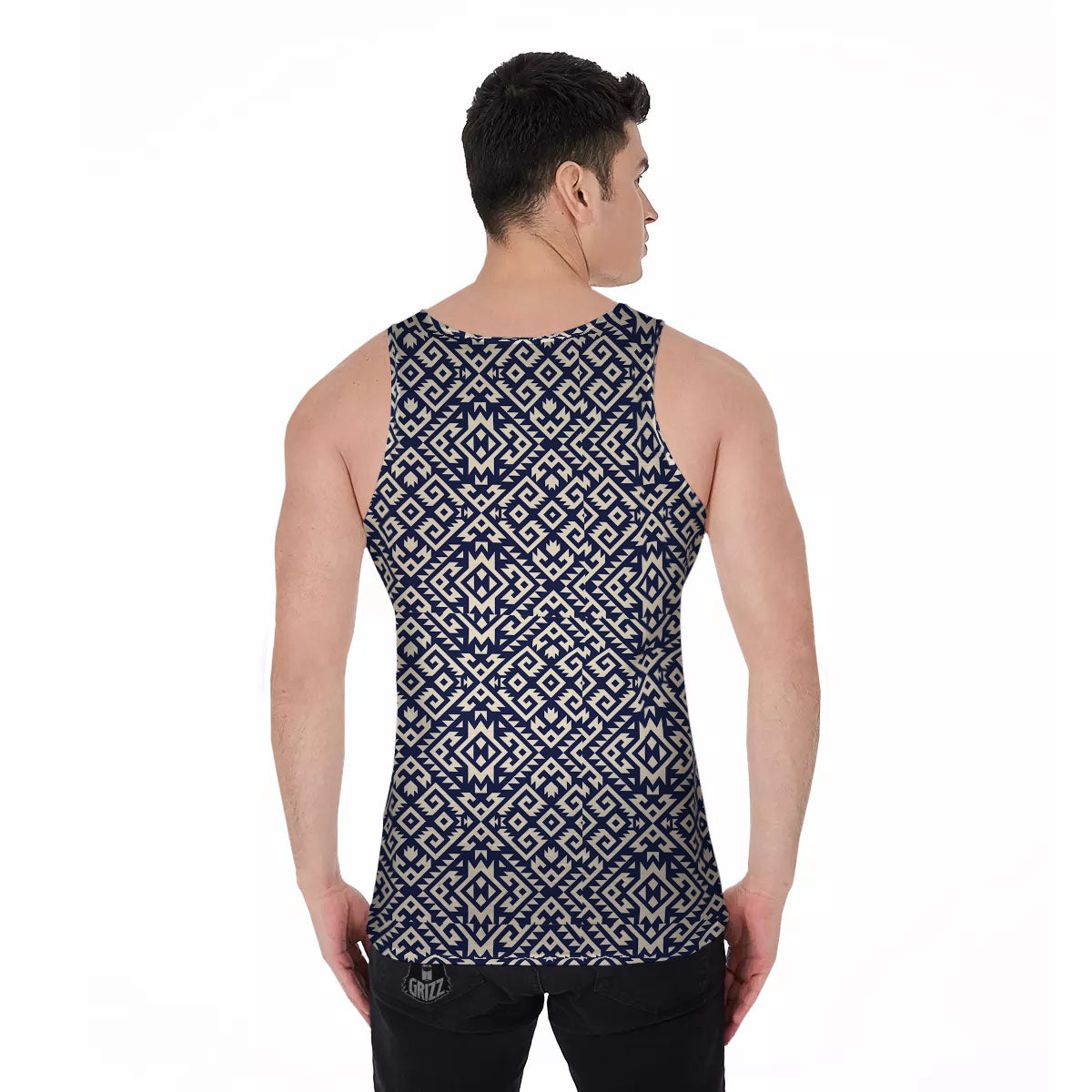 Navajo Native Indian Print Pattern Men's Tank Top-grizzshop