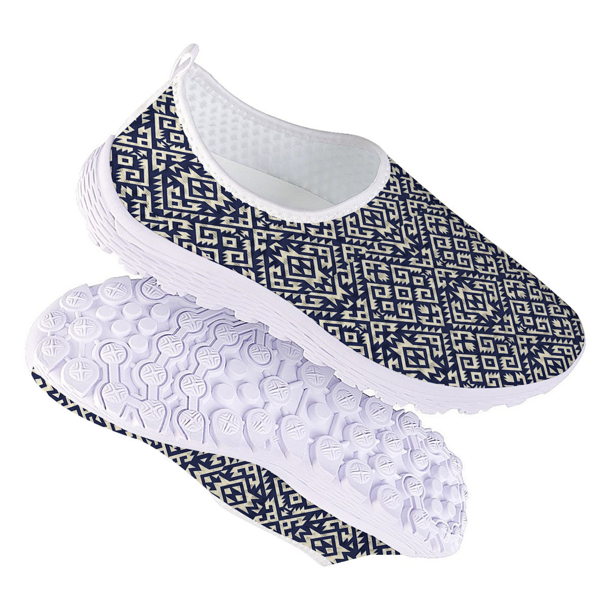 Navajo Native Indian Print Pattern Nurse Shoes-grizzshop