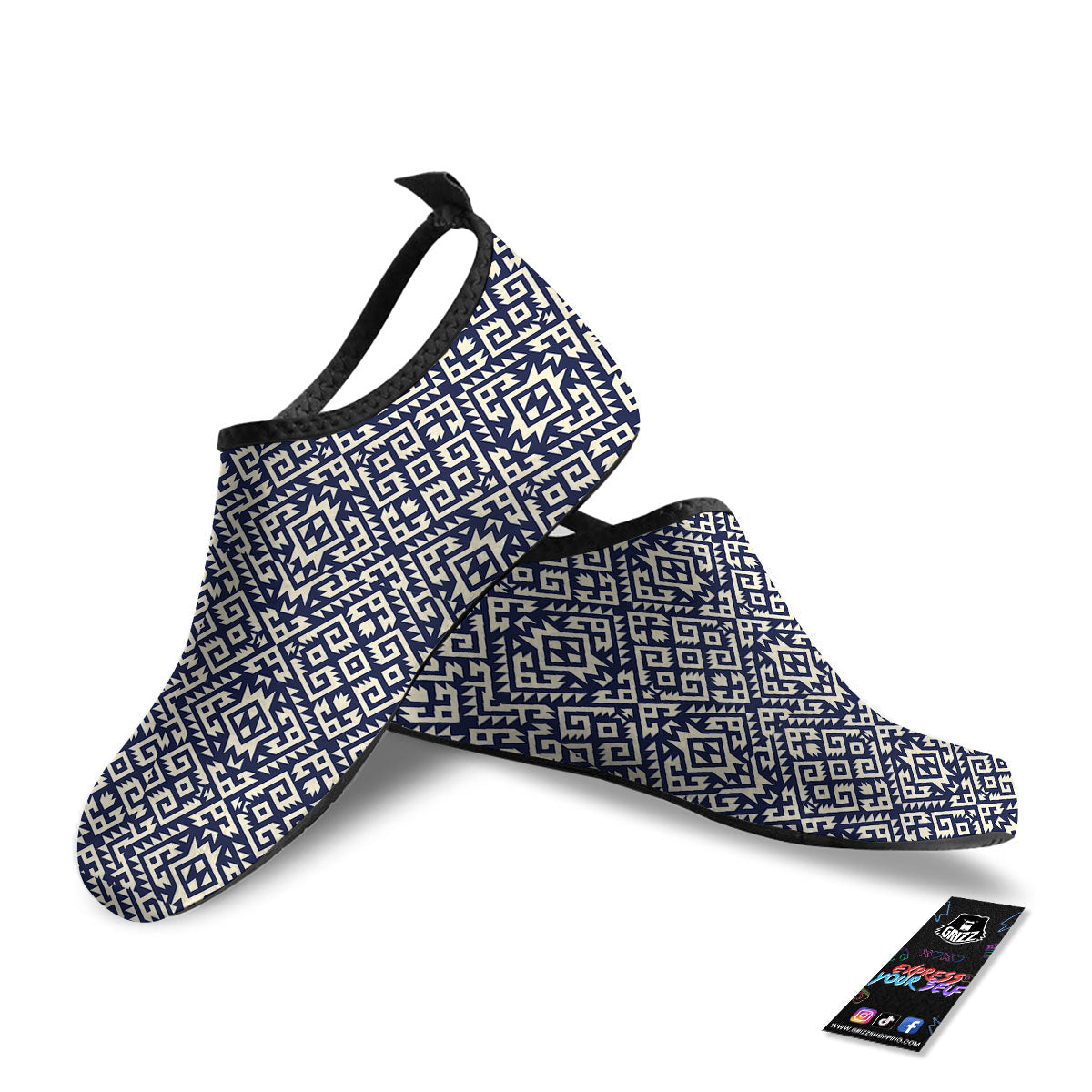 Navajo Native Indian Print Pattern Water Shoes-grizzshop