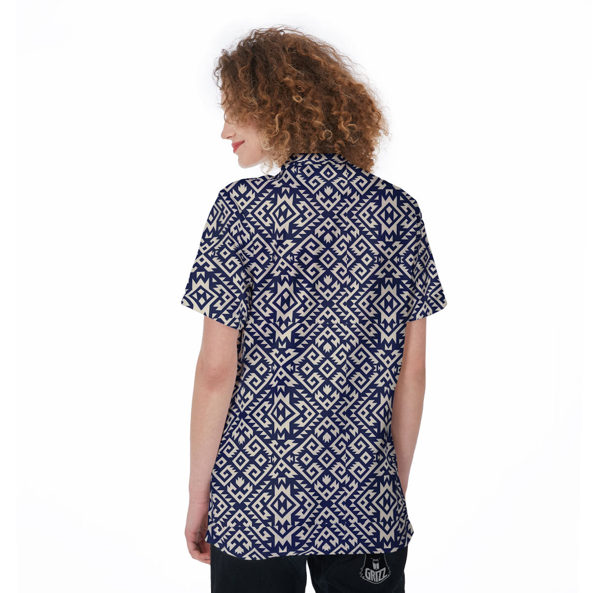 Navajo Native Indian Print Pattern Women's Golf Shirts-grizzshop