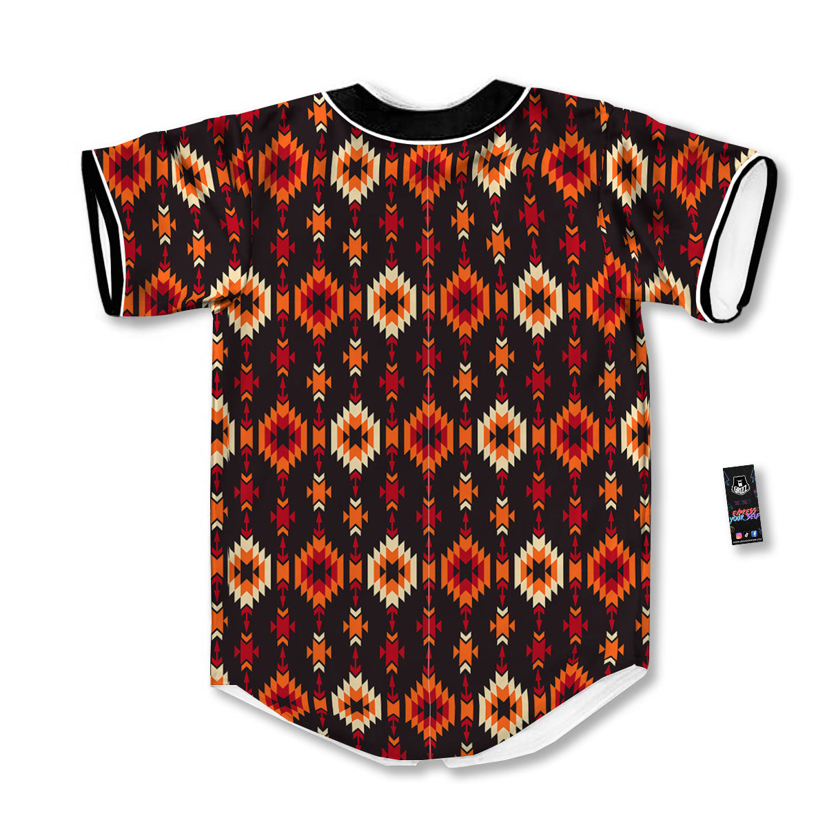 Navajo Native Pattern Baseball Jersey-grizzshop