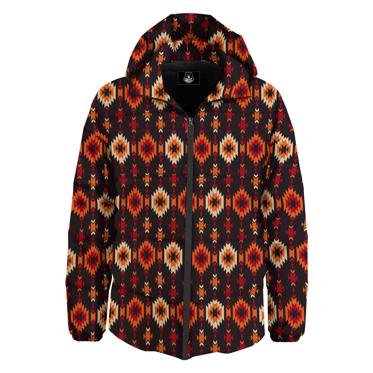 Navajo Native Pattern Down Jacket-grizzshop