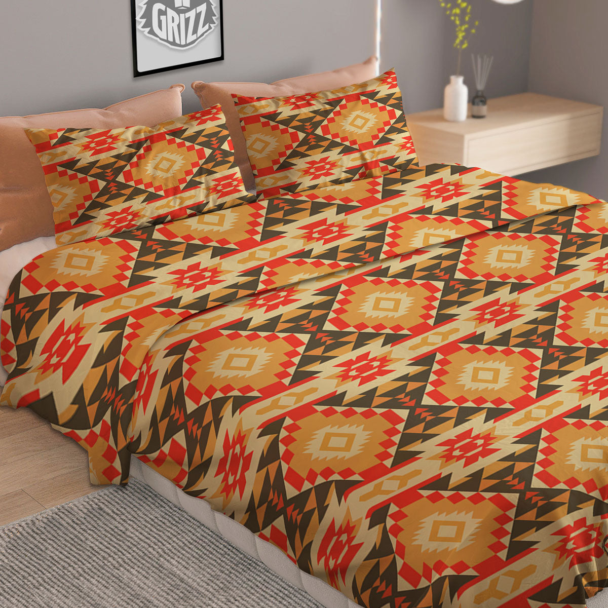Navajo Native Print Pattern Duvet Cover Bedding Set