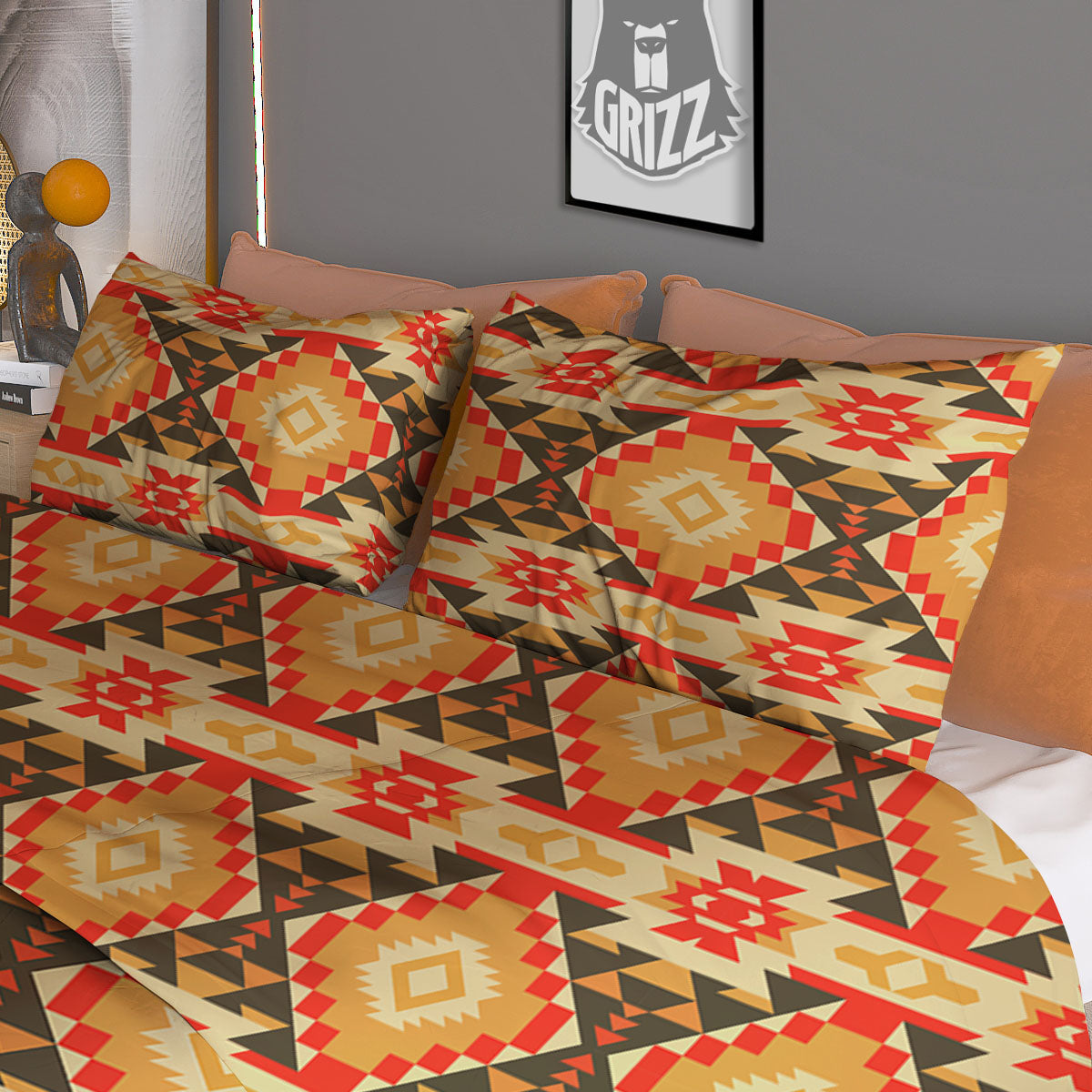 Navajo Native Print Pattern Duvet Cover Bedding Set