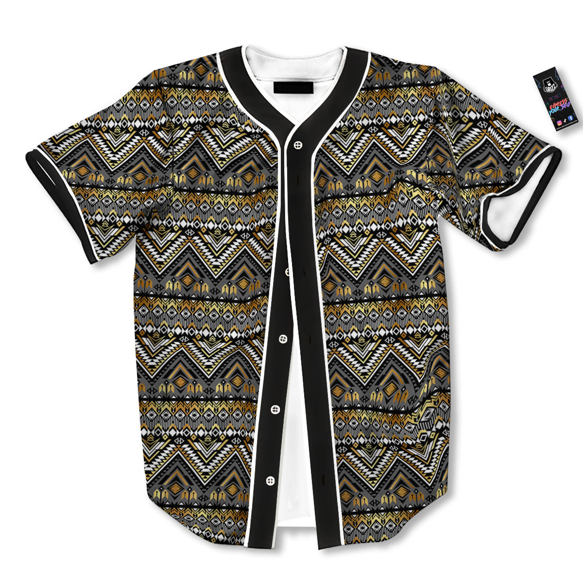 Navajo Native Tribal Print Pattern Baseball Jersey-grizzshop