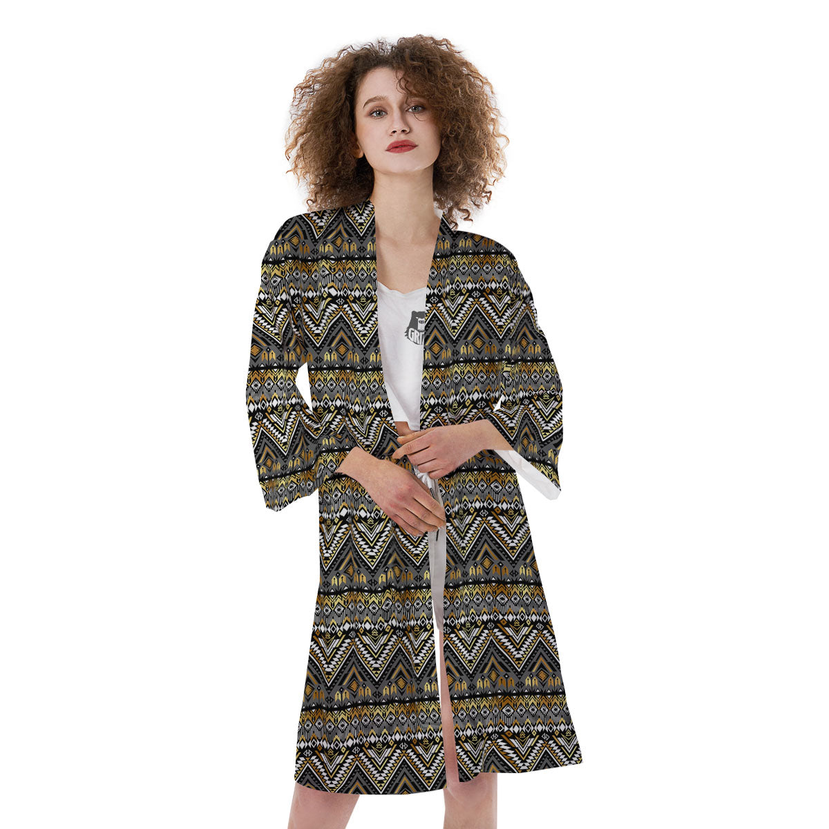 Navajo Native Tribal Print Pattern Kimono-grizzshop