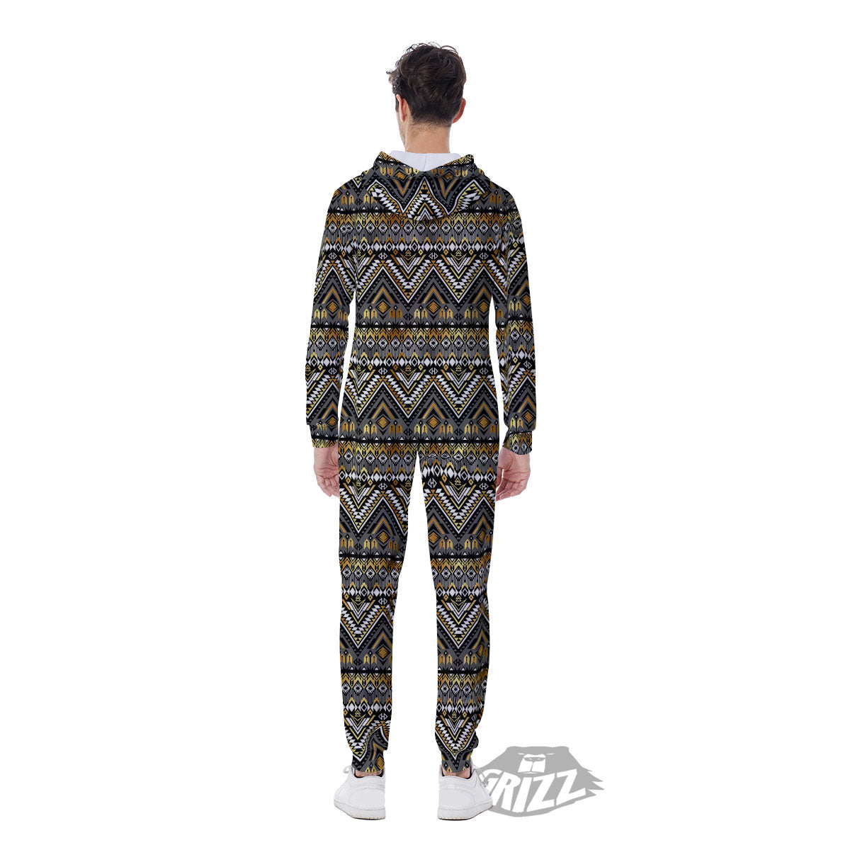 Navajo Native Tribal Print Pattern Men's Jumpsuit-grizzshop