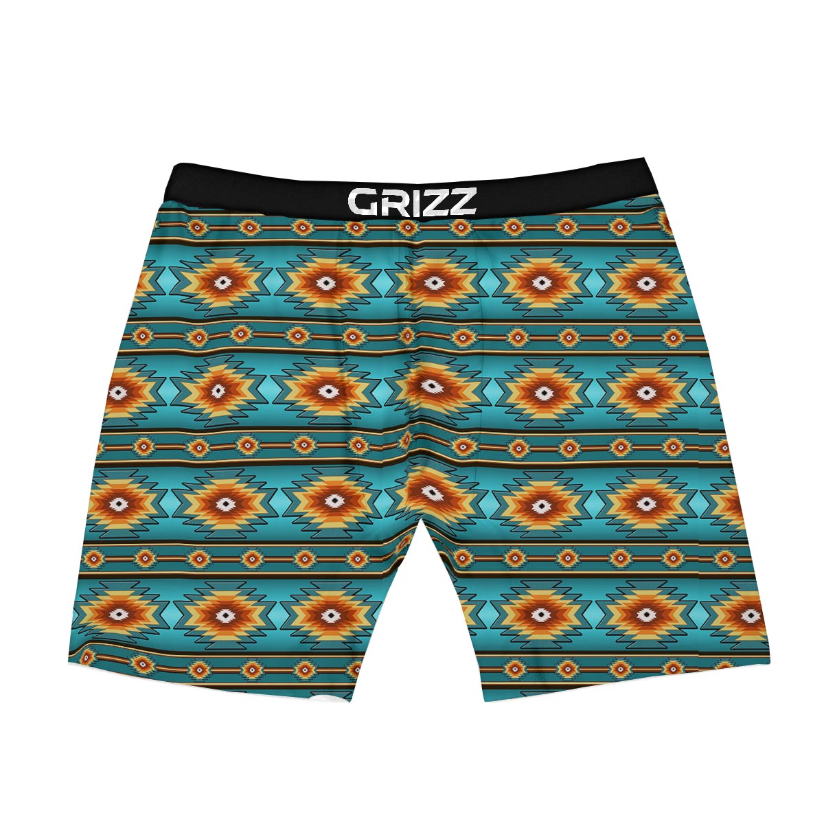 Navajo Teal Southwestern Print Pattern Boxer Briefs-grizzshop