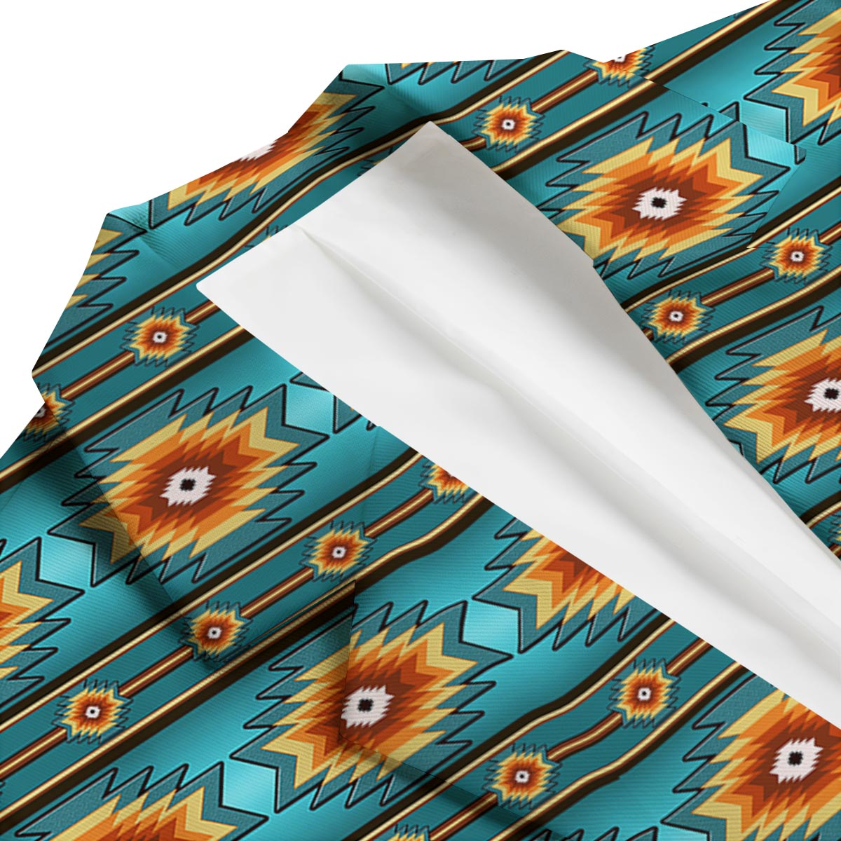 Navajo Teal Southwestern Print Pattern Men's Blazer-grizzshop