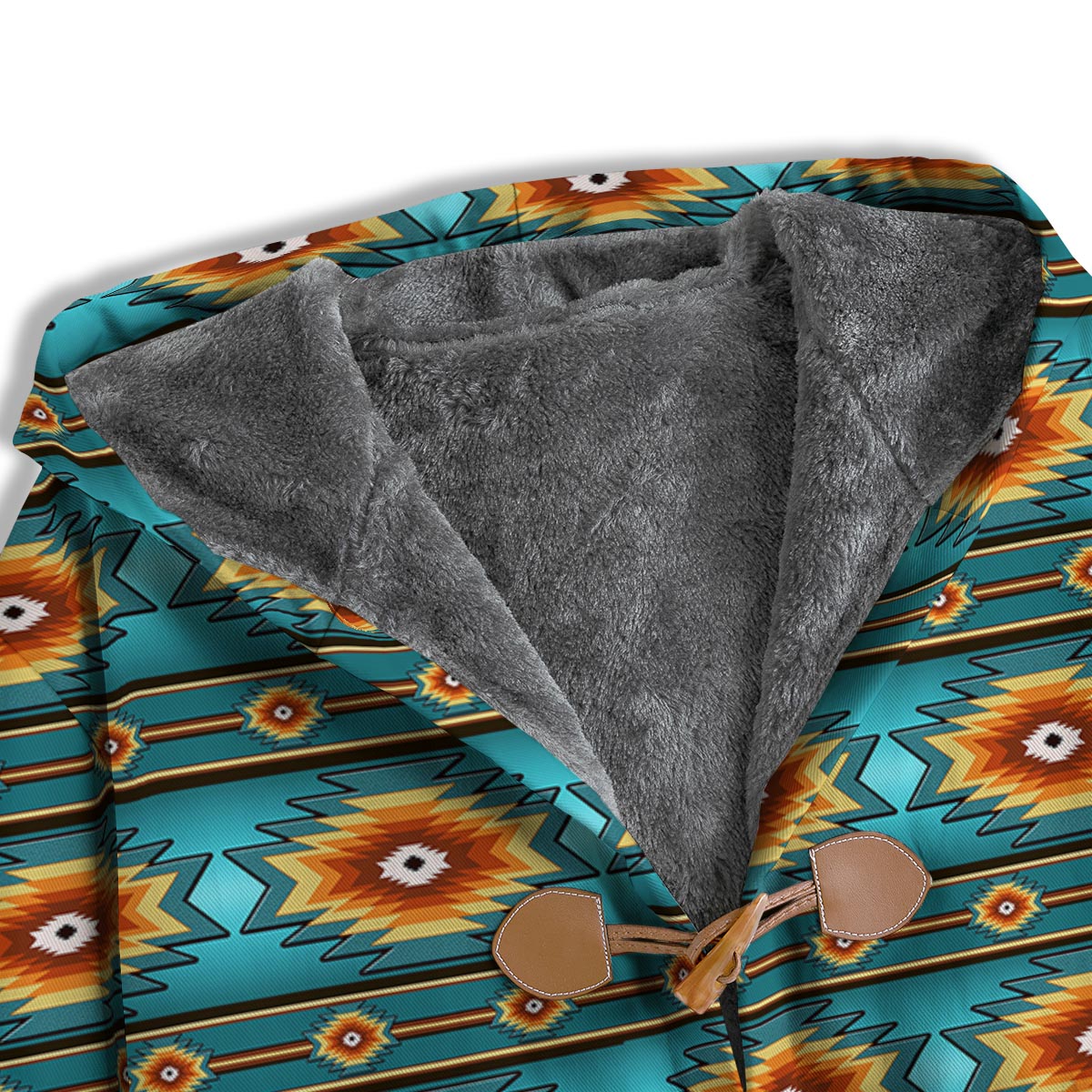 Navajo Teal Southwestern Print Pattern Men's Windbreaker Jacket-grizzshop
