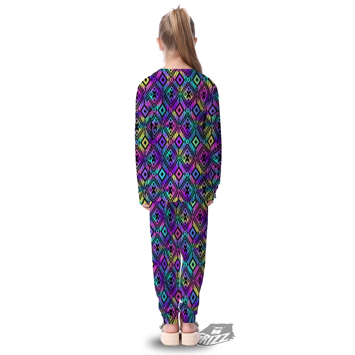 Navajo Triangle Ethnic Print Pattern Kid's Pajamas-grizzshop