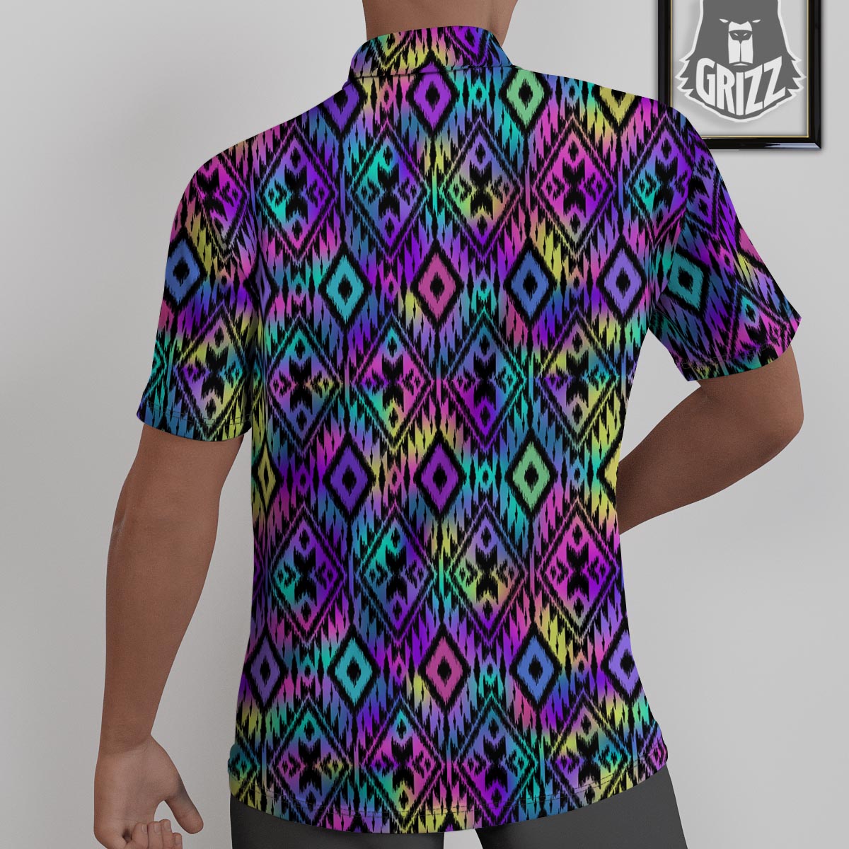 Navajo Triangle Ethnic Print Pattern Untucked Shirts-grizzshop