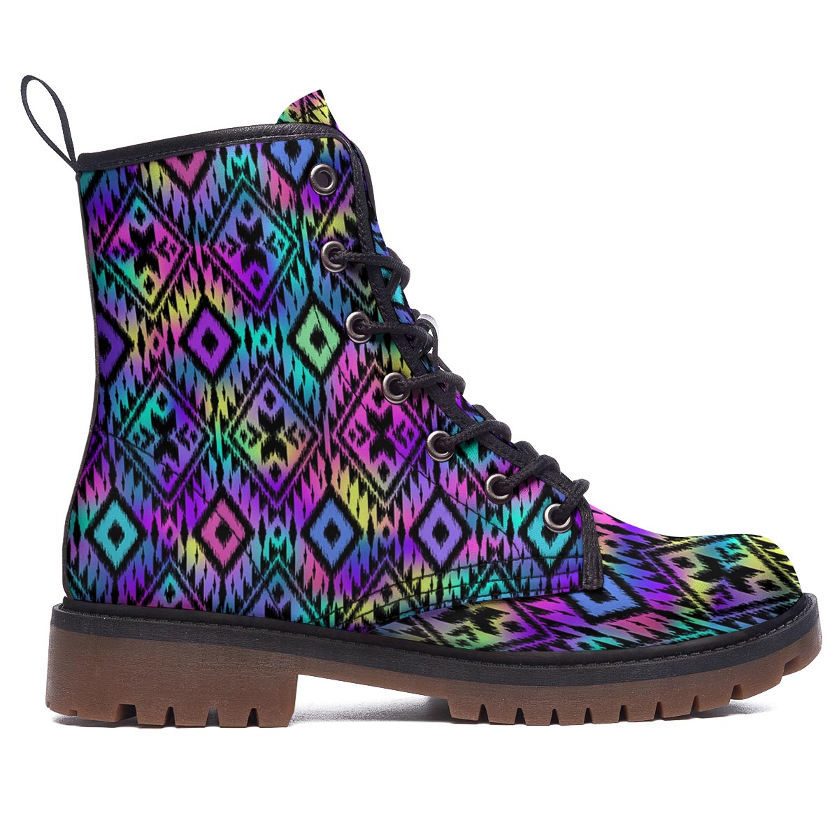 Navajo Triangle Ethnic Print Pattern Work Boots-grizzshop