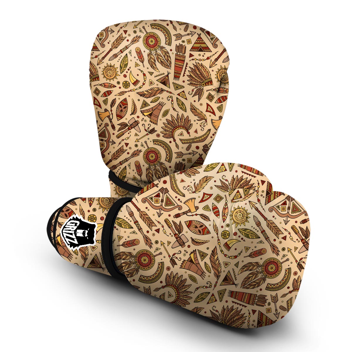 Navajo Tribal Aztec Native Indians American Print Boxing Gloves-grizzshop