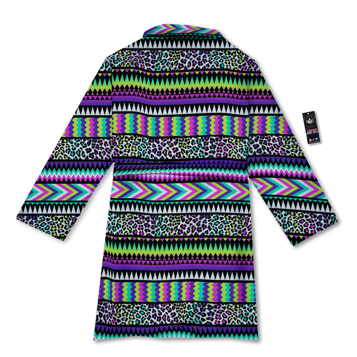 Navajo Tribal Colorful Leopard Print Bathrobe-grizzshop