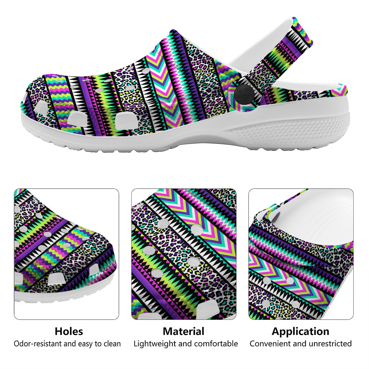 Navajo Tribal Colorful Leopard Print Clog-grizzshop