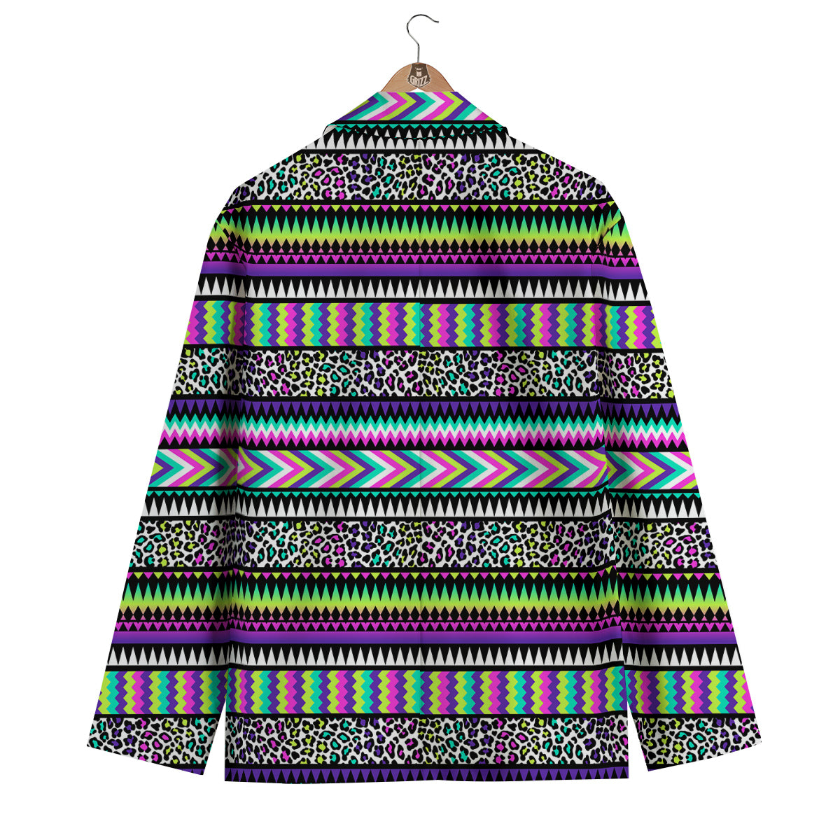 Navajo Tribal Colorful Leopard Print Men's Blazer-grizzshop