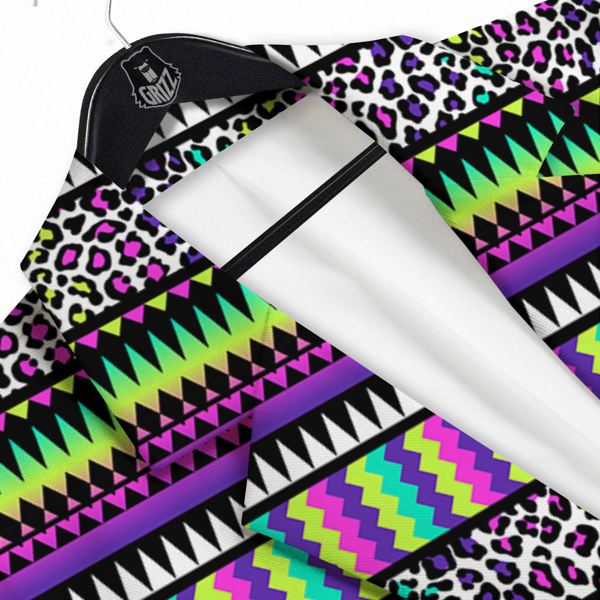 Navajo Tribal Colorful Leopard Print Men's Sport Coat-grizzshop