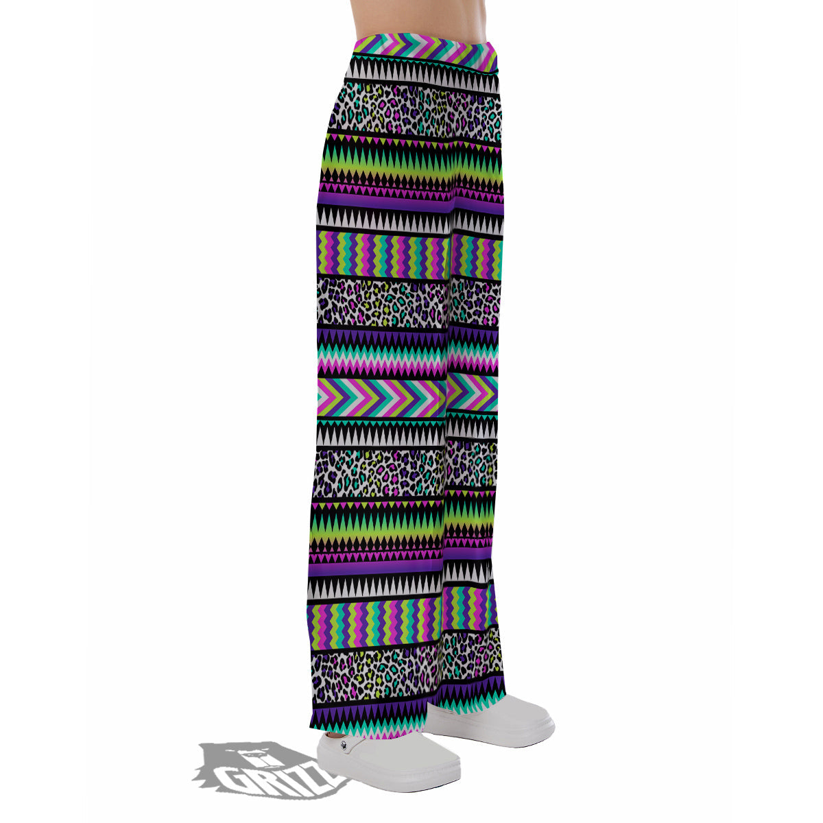 Navajo Tribal Colorful Leopard Print Pajama Pants-grizzshop