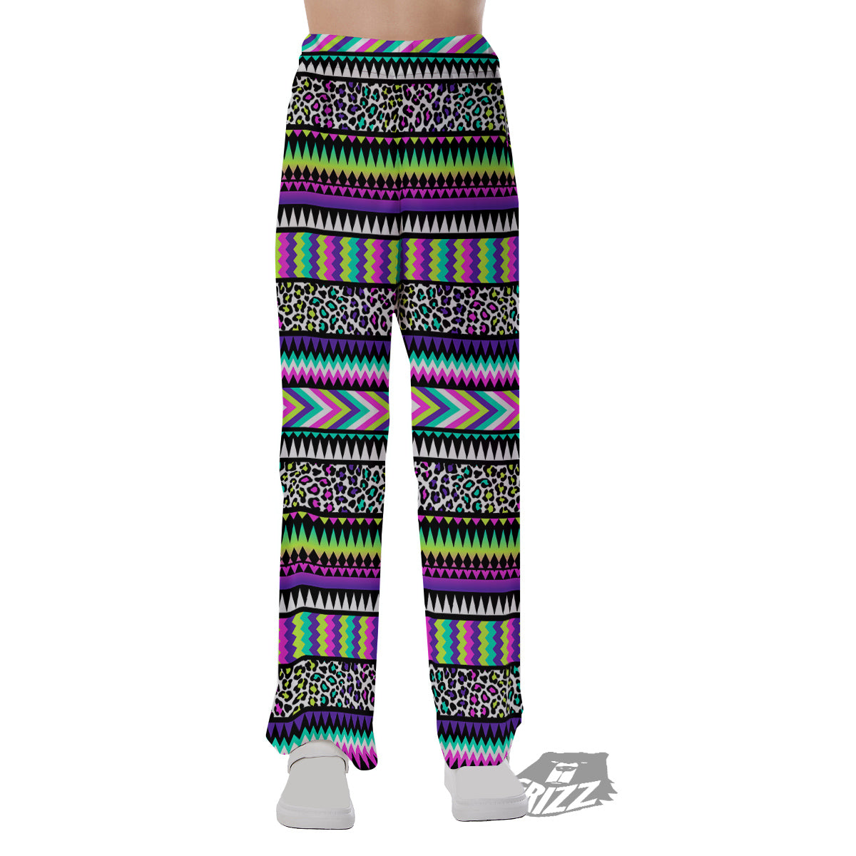 Navajo Tribal Colorful Leopard Print Pajama Pants-grizzshop