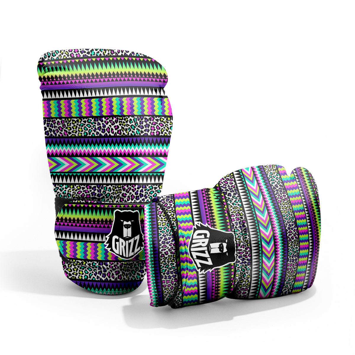 Navajo Tribal Colorful Leopard Print Pro Boxing Glove