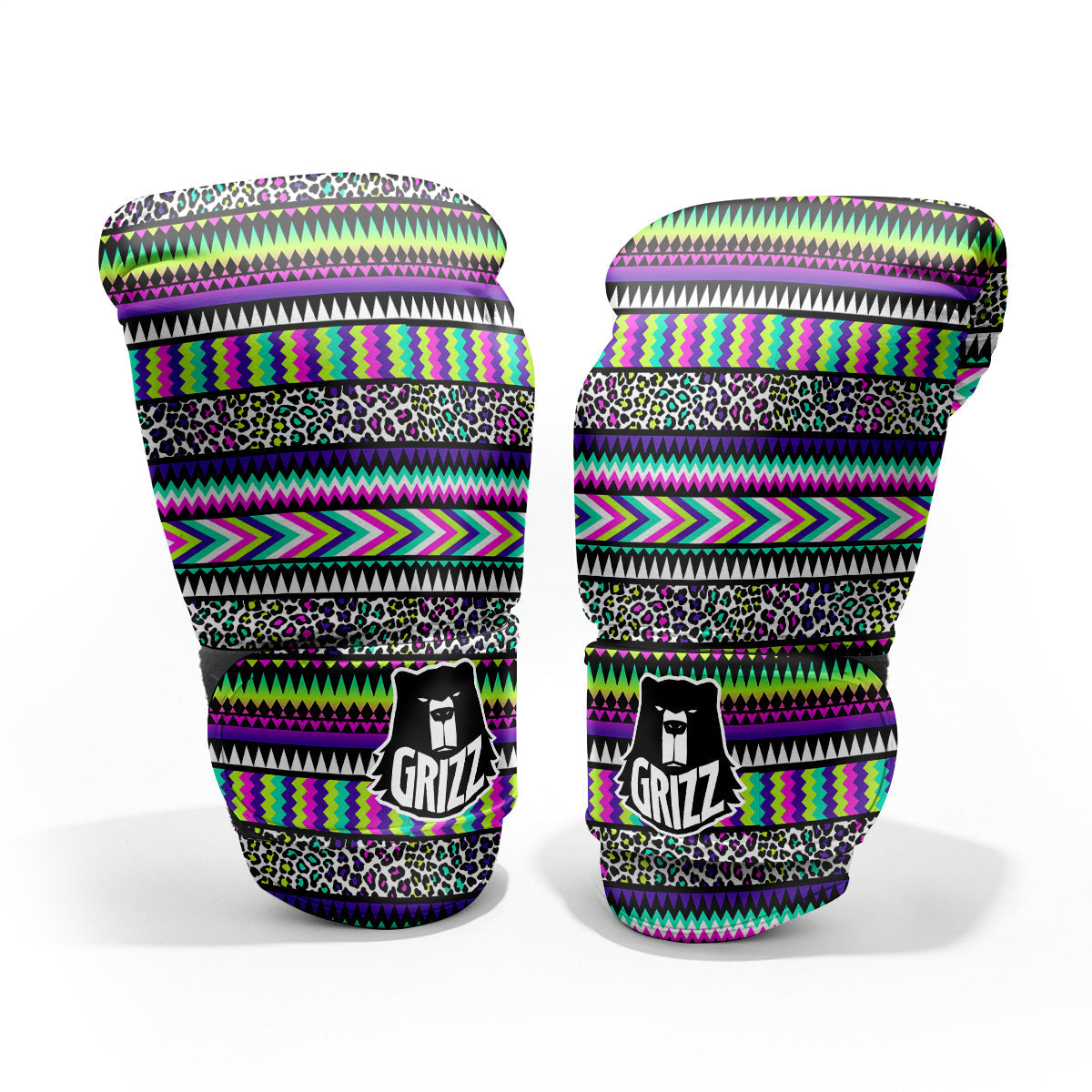 Navajo Tribal Colorful Leopard Print Pro Boxing Glove