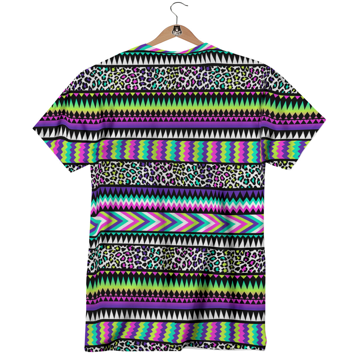 Navajo Tribal Colorful Leopard Print T-Shirt-grizzshop