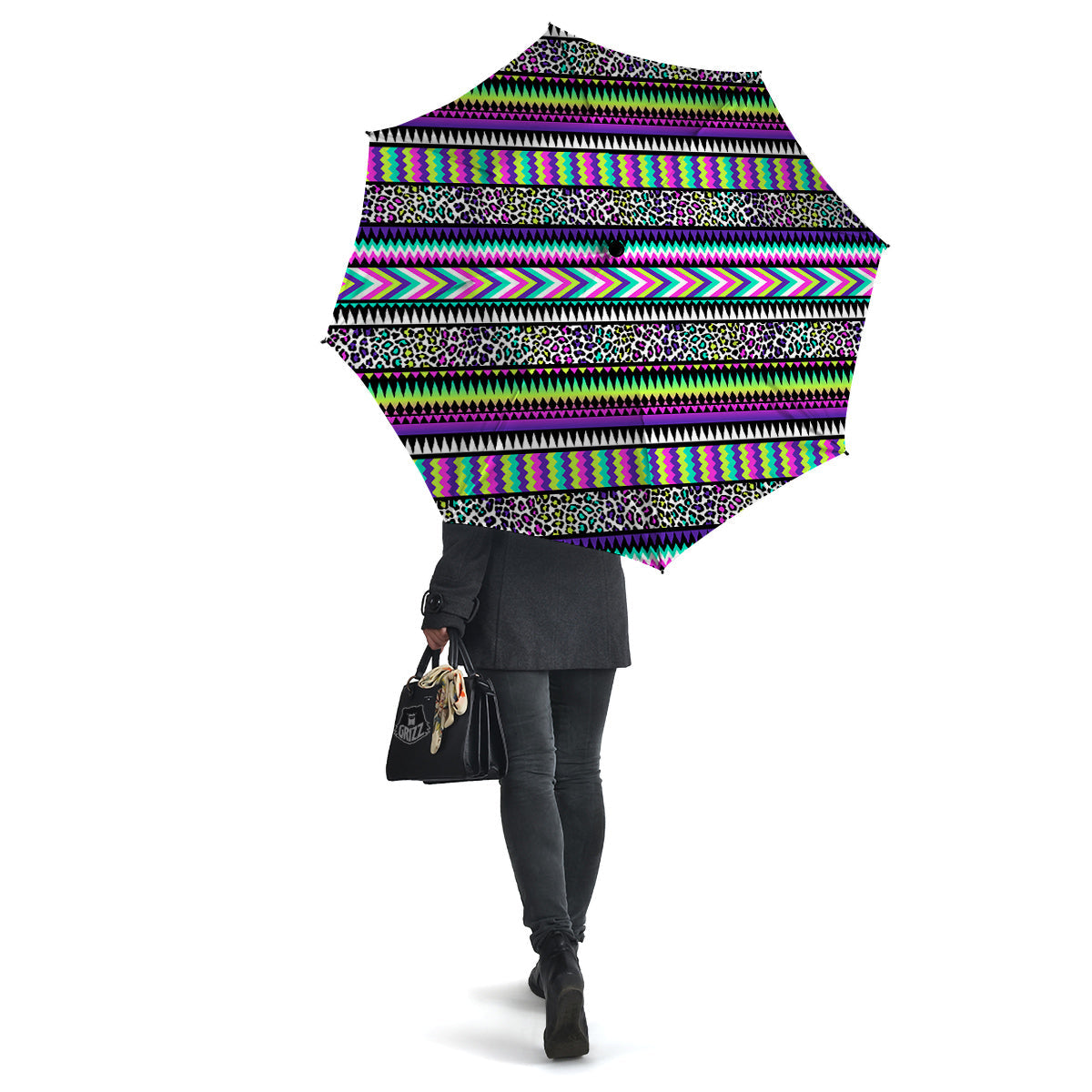 Navajo Tribal Colorful Leopard Print Umbrella-grizzshop