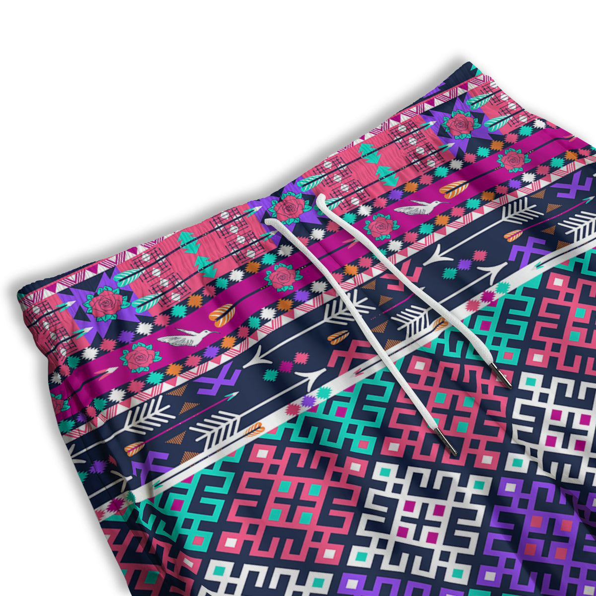 Navajo Tribal Colorful Native Print Men's Athletic Shorts