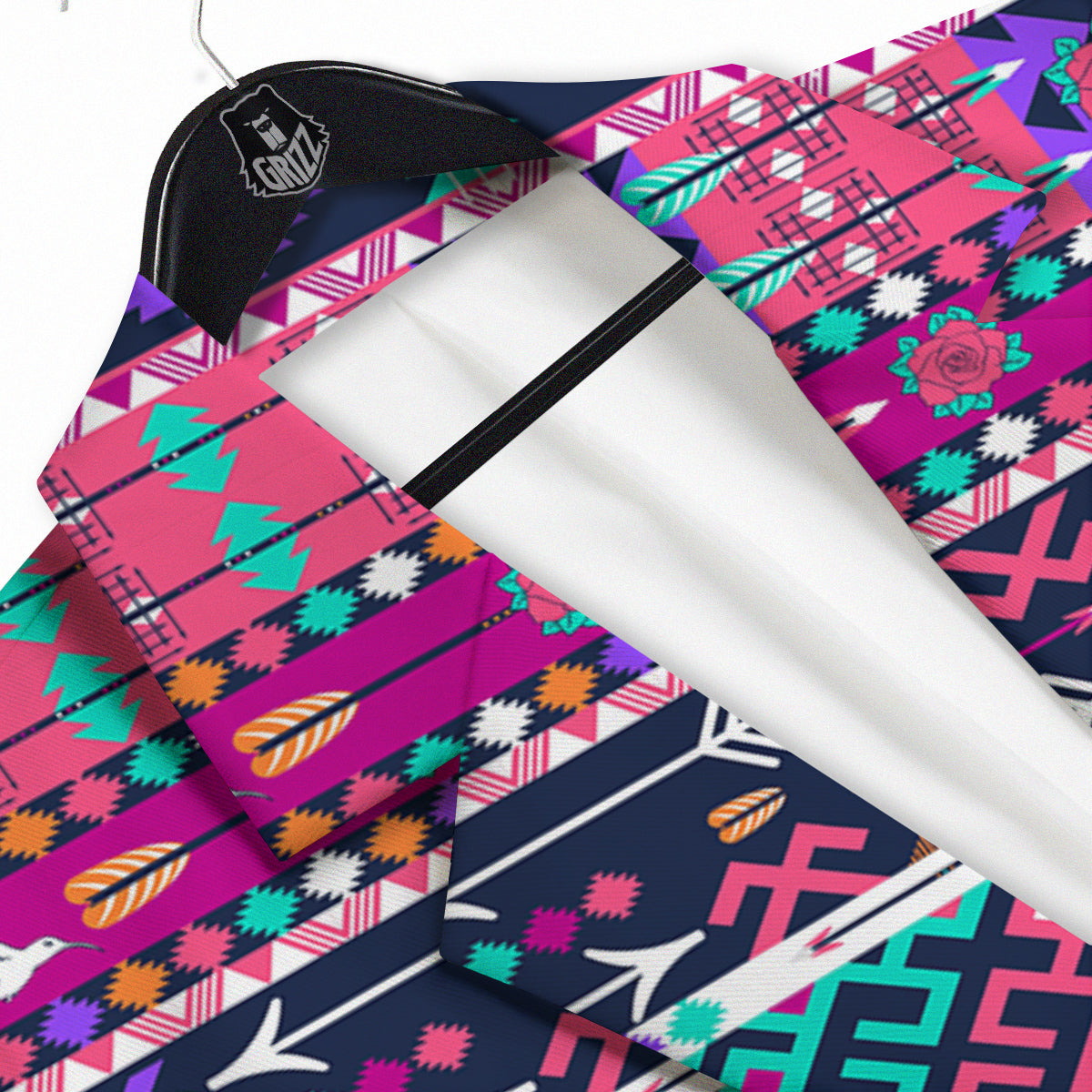 Navajo Tribal Colorful Native Print Men's Sport Coat-grizzshop