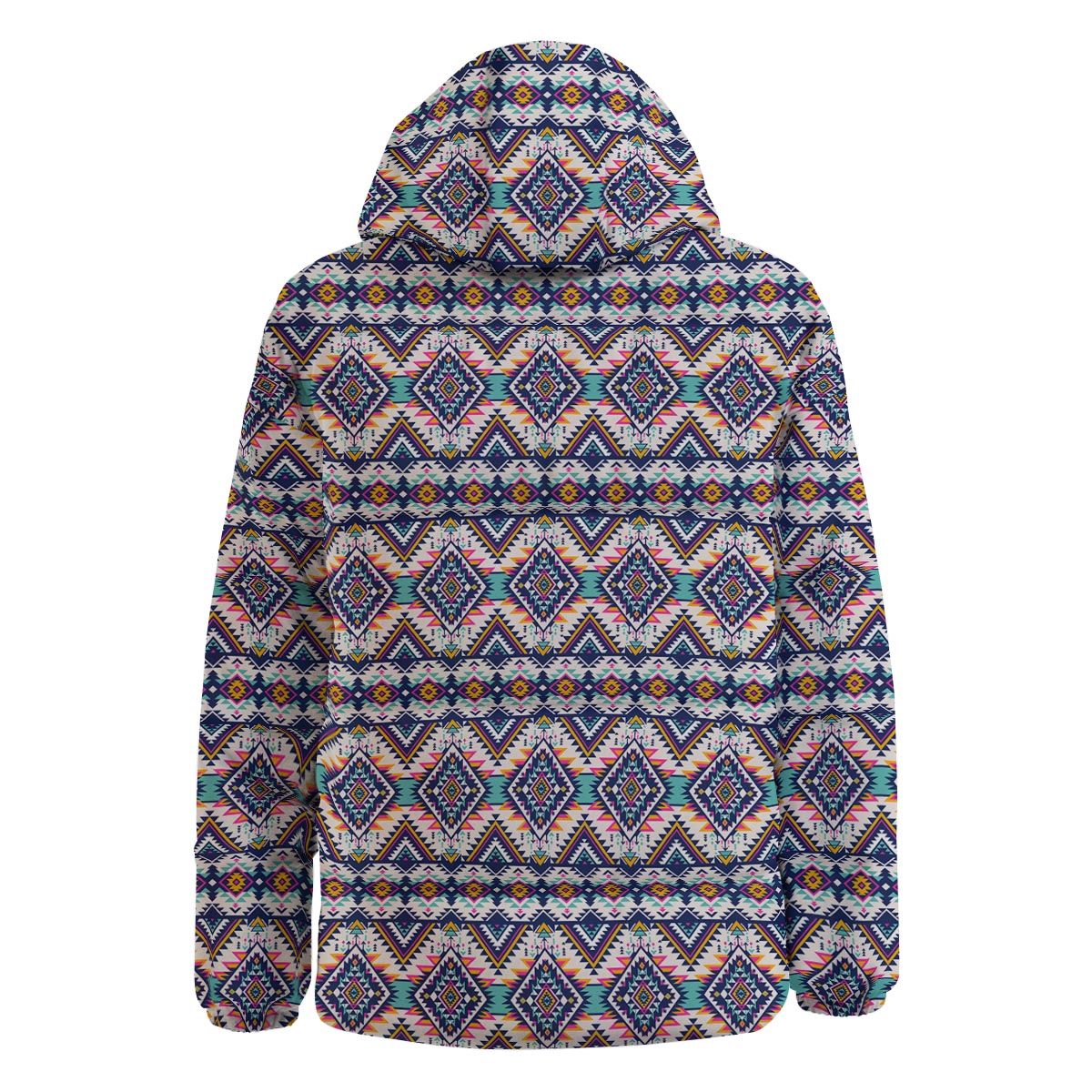Navajo Tribal Pendleton Print Pattern Down Jacket-grizzshop