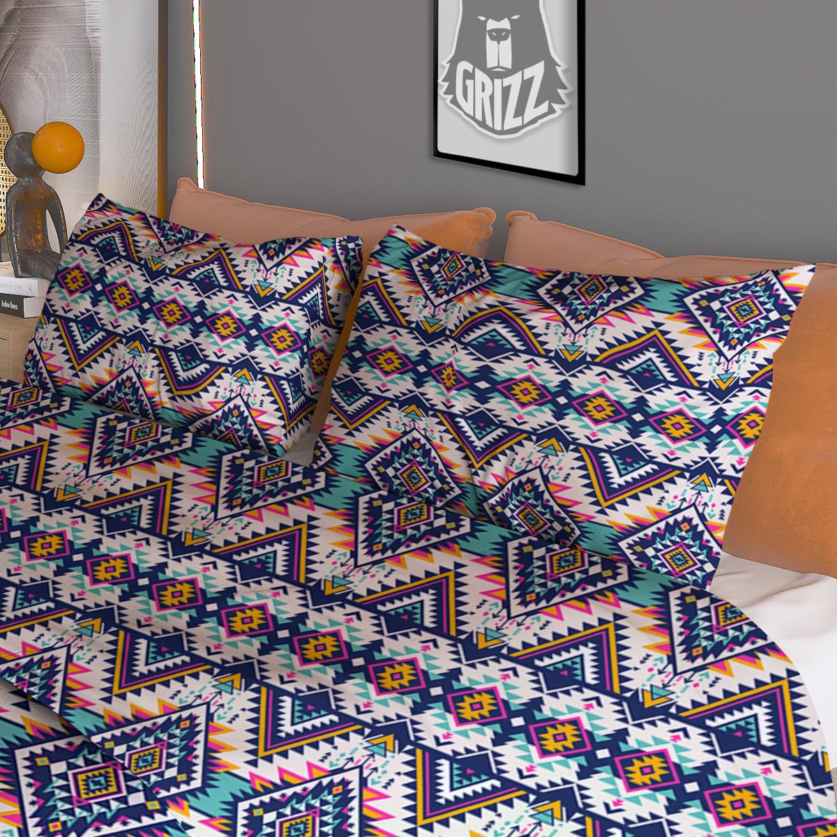 Navajo Tribal Pendleton Print Pattern Duvet Cover Bedding Set