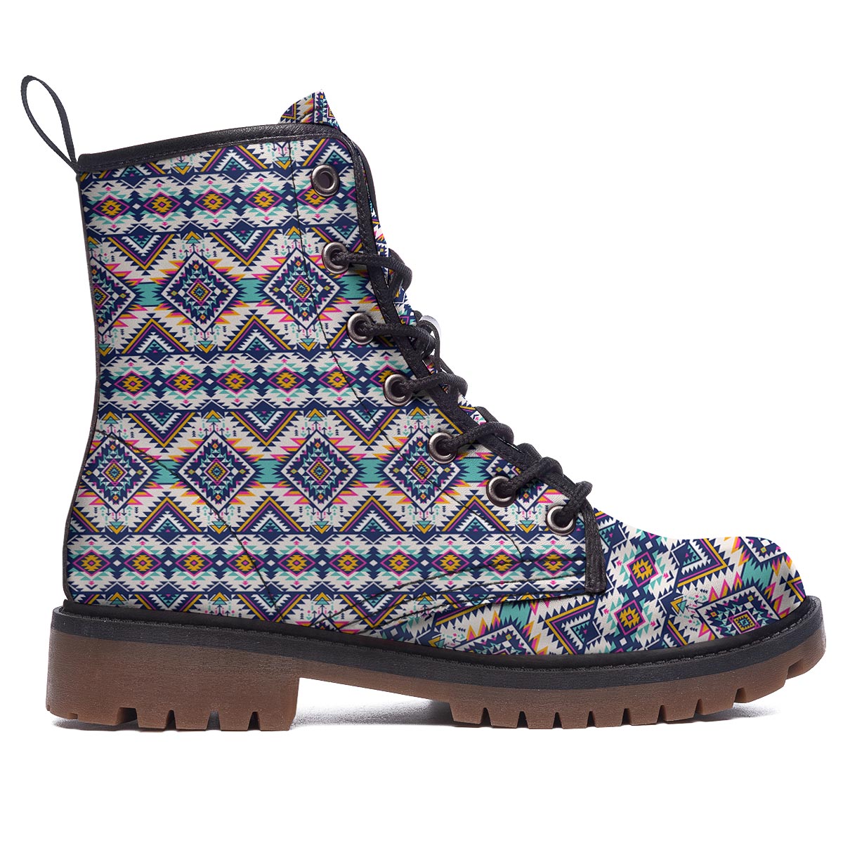 Navajo Tribal Pendleton Print Pattern Work Boots-grizzshop