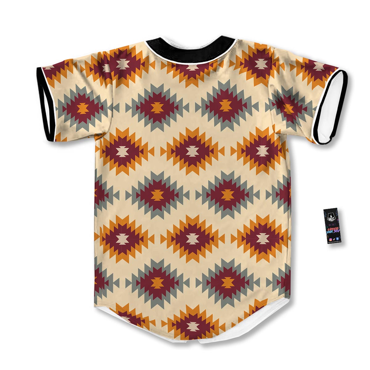Navajo Tribal Southwestern Print Pattern Baseball Jersey-grizzshop