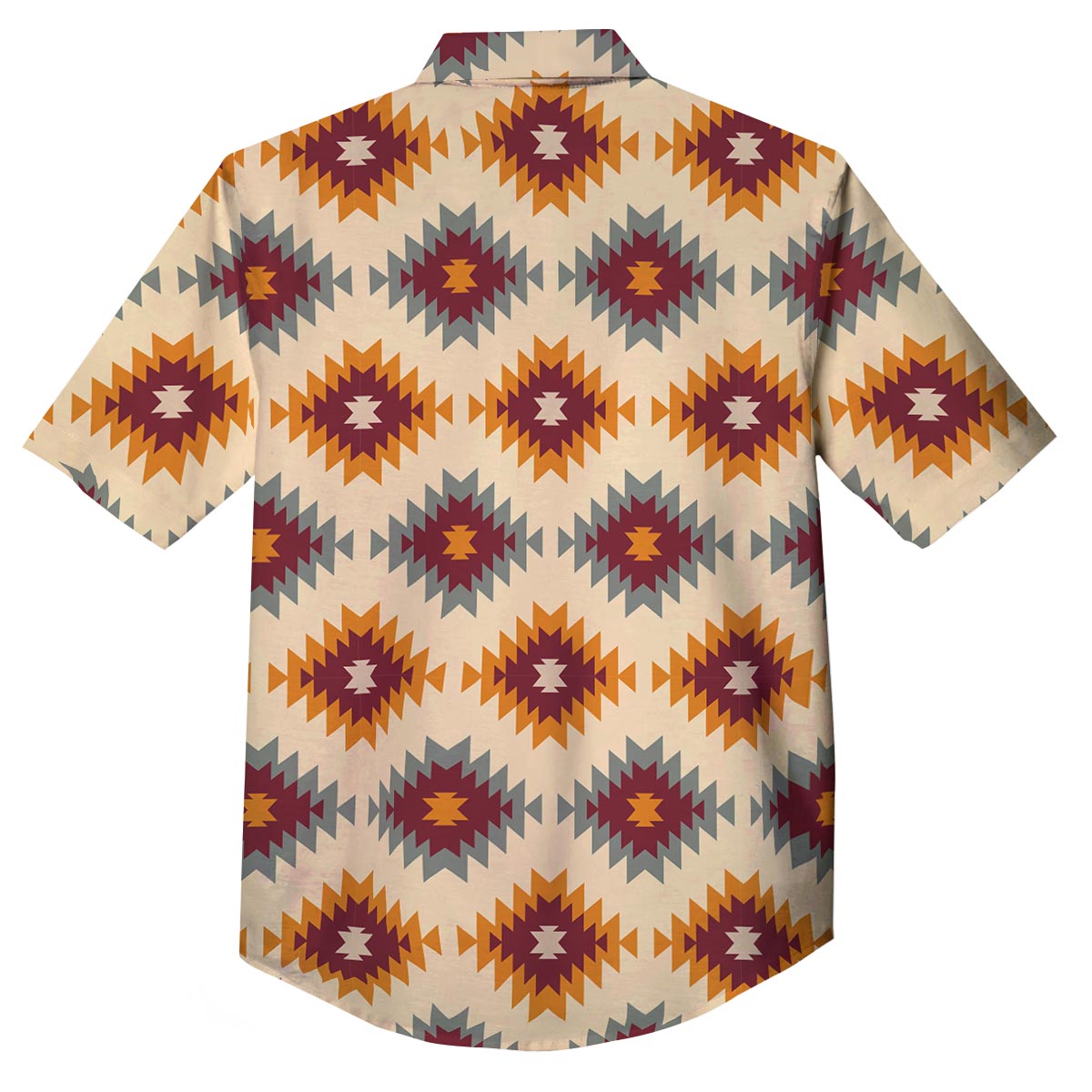Navajo Tribal Southwestern Print Pattern Button Up Shirt-grizzshop