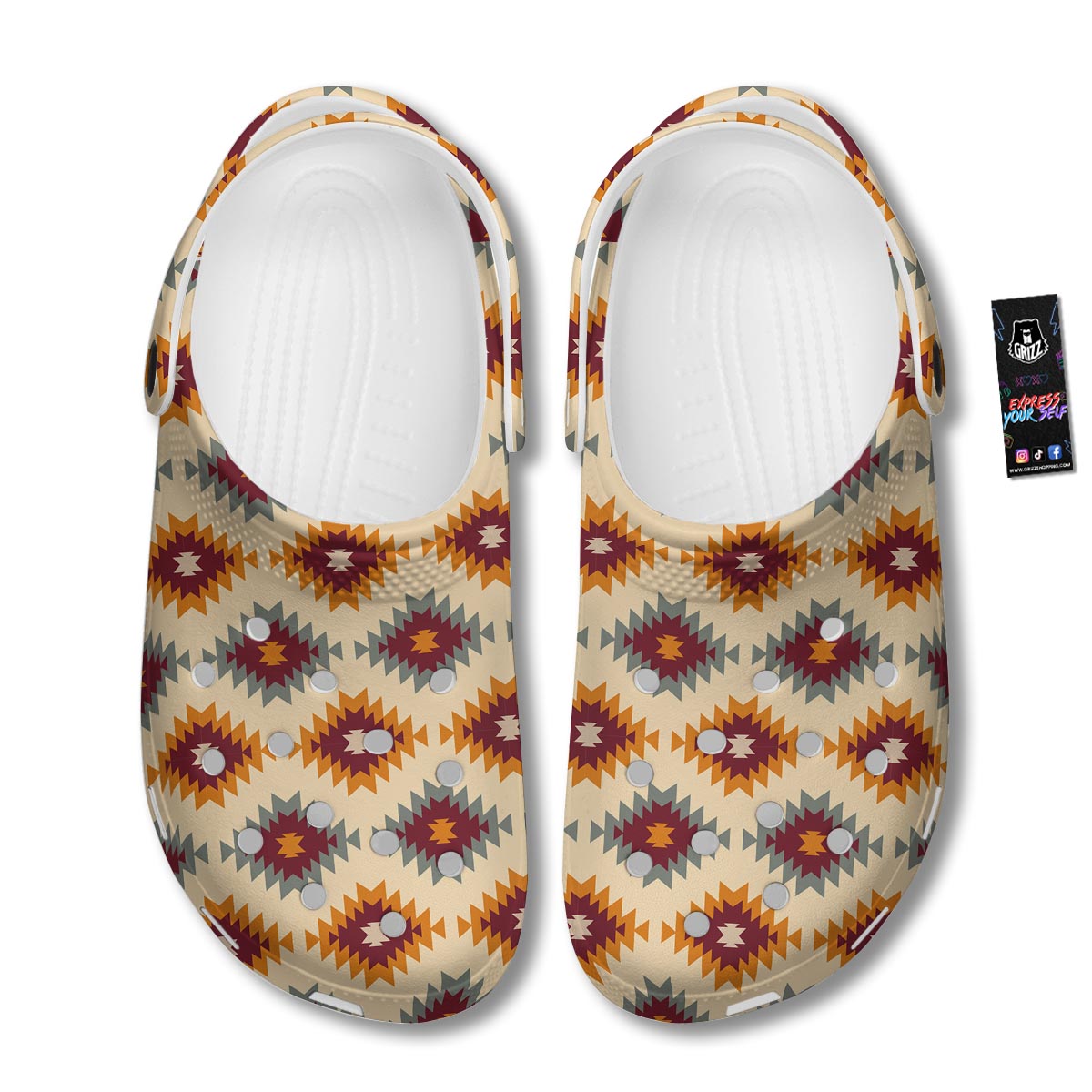 Navajo Tribal Southwestern Print Pattern Clog-grizzshop