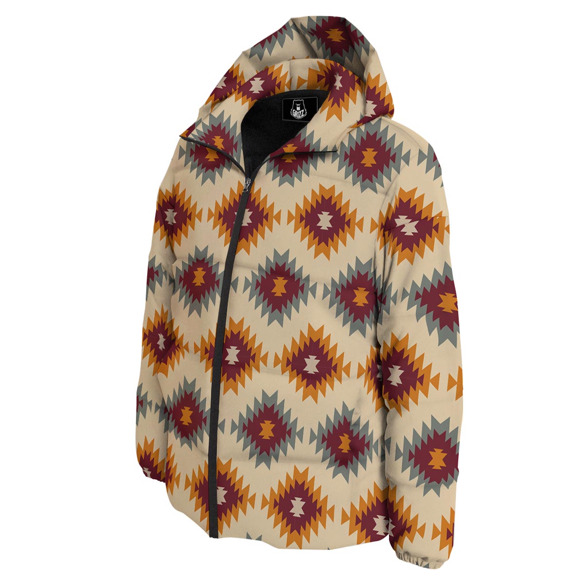 Navajo Tribal Southwestern Print Pattern Down Jacket-grizzshop