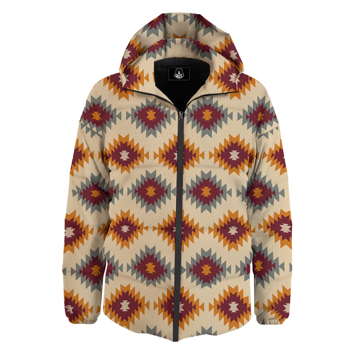 Navajo Tribal Southwestern Print Pattern Down Jacket-grizzshop
