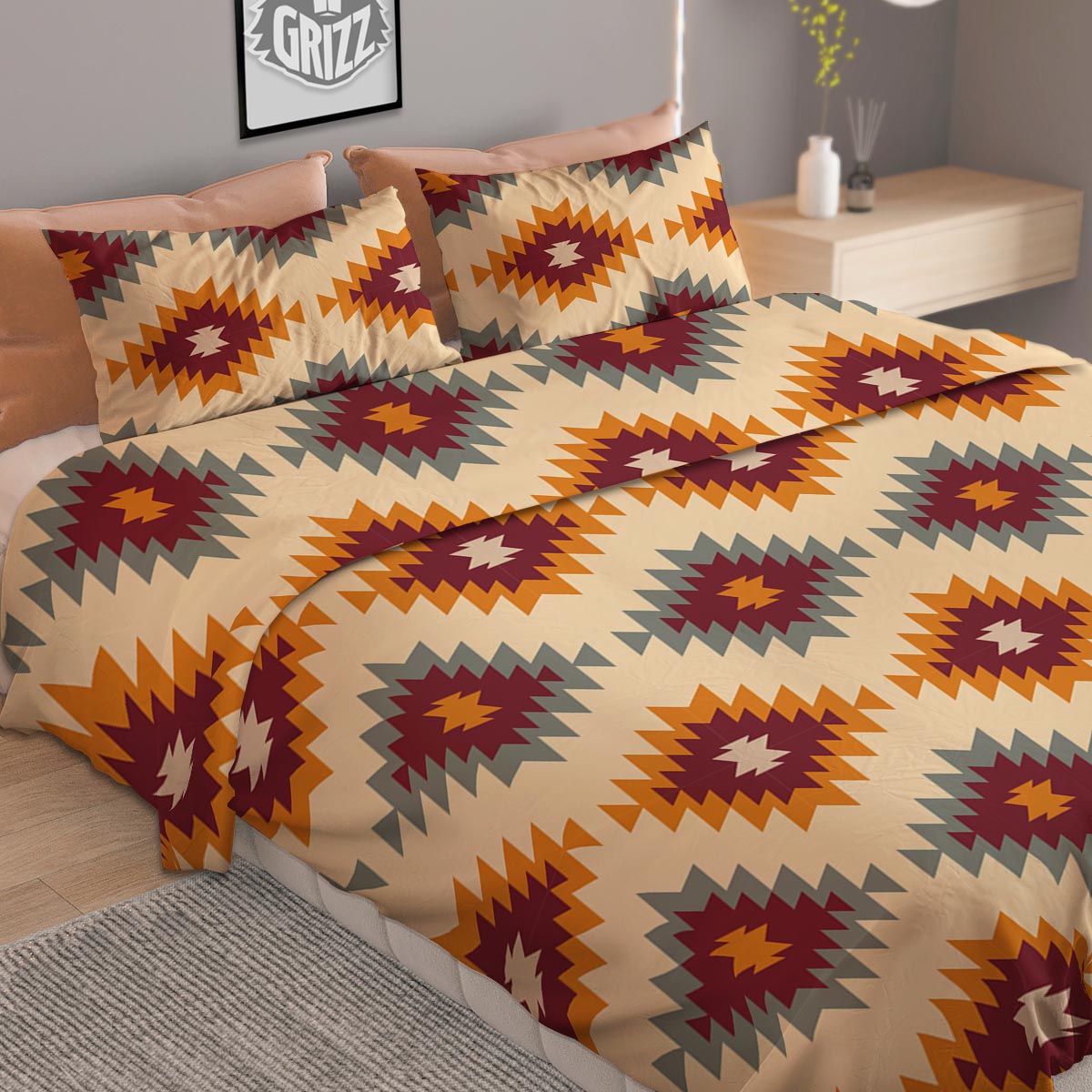 Navajo Tribal Southwestern Print Pattern Duvet Cover Bedding Set