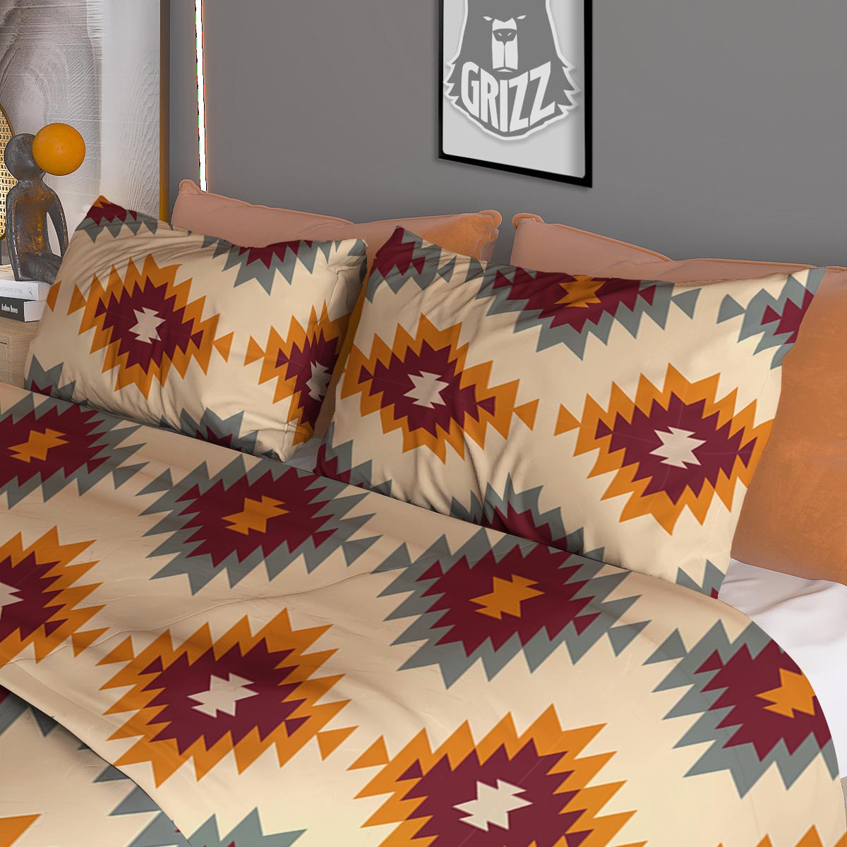 Navajo Tribal Southwestern Print Pattern Duvet Cover Bedding Set