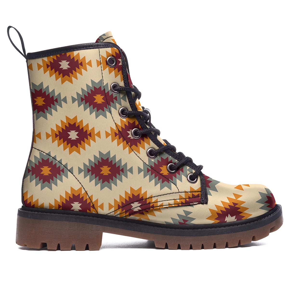 Navajo Tribal Southwestern Print Pattern Work Boots-grizzshop