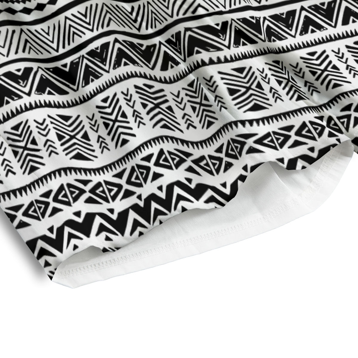 Navajo White And Black Print Pattern Men's Athletic Shorts